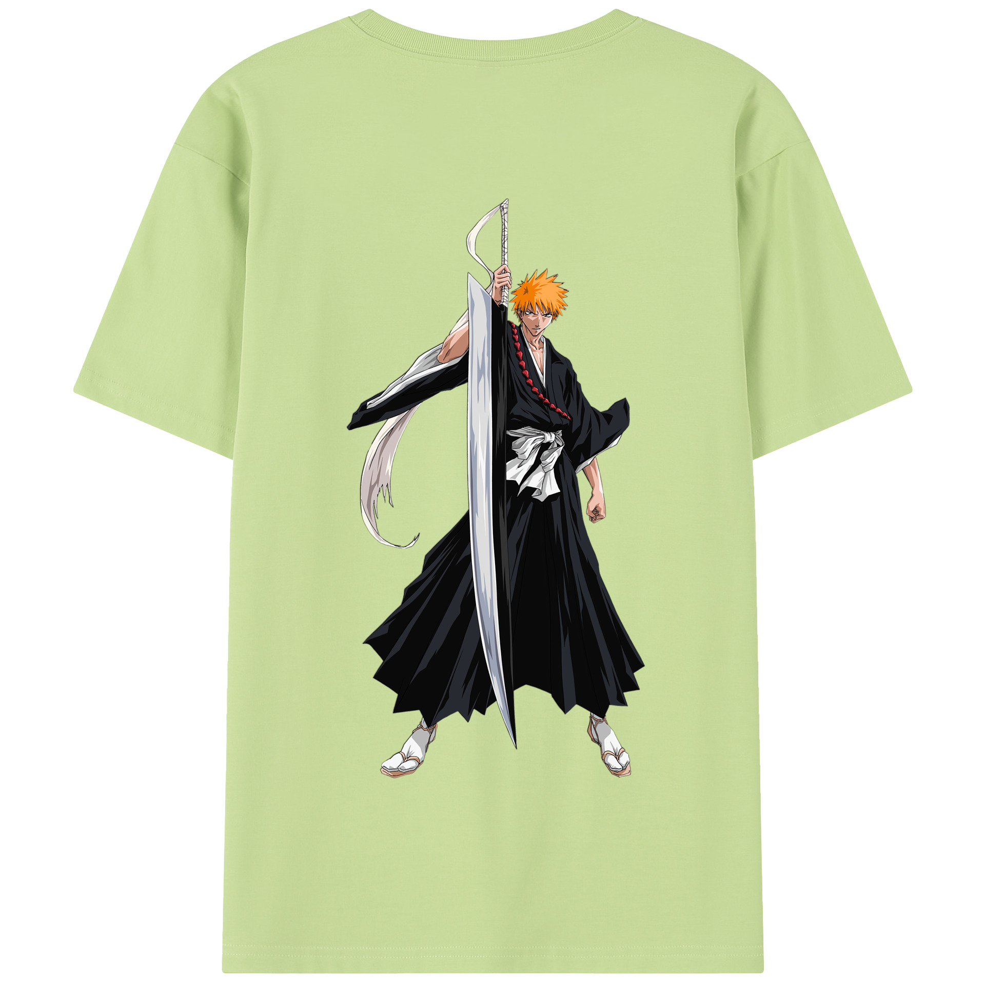 （画像用） ブリーチ 黒崎一護（くろさき いちご）BLEACH Kurosaki Ichigo 綿100％半袖Tシャツ（背面プリント）